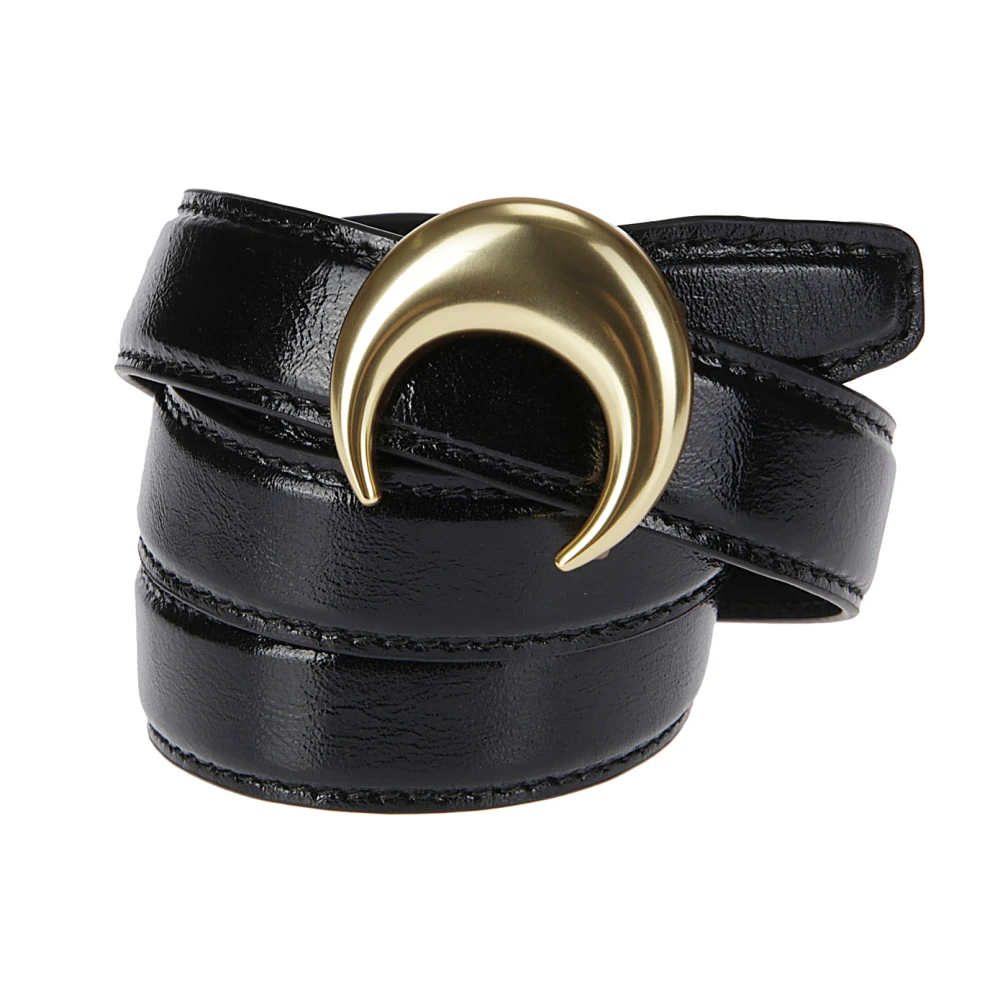 Marine Serre Plantaardig Leren Gesp Riem Black Dames