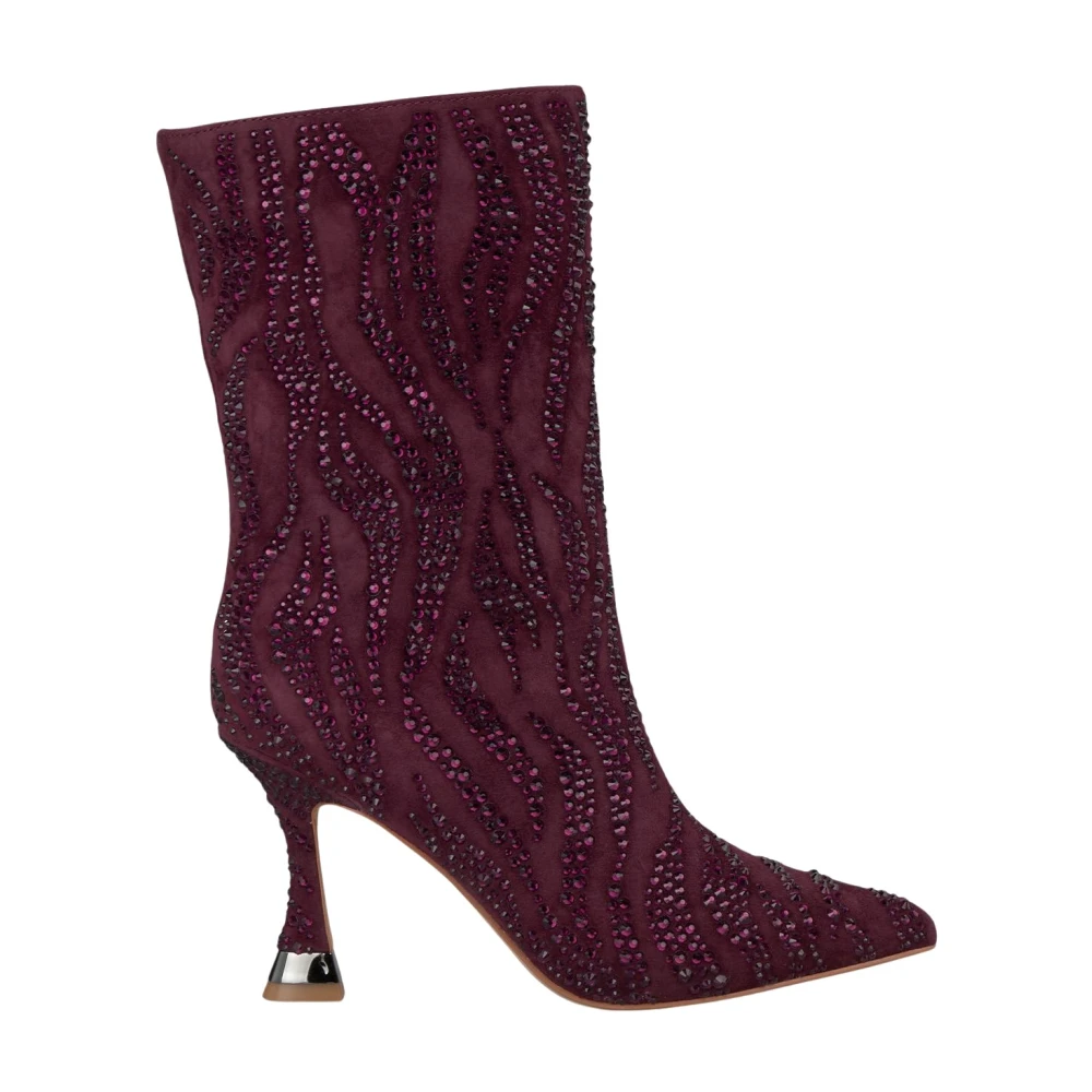 Alma En Pena Red Heeled Boots, Female, 5 Uk, Ankle Boots Rhinestone Details