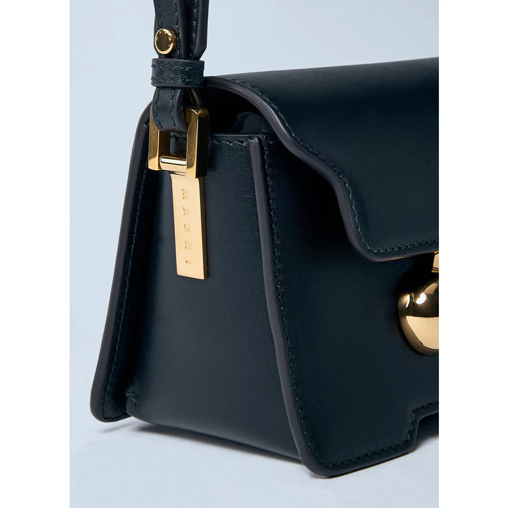 Marni Mini Schoudertas met Gouden Hardware Black Dames