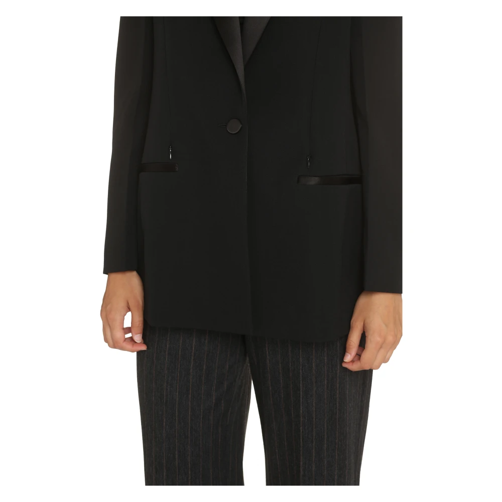 Givenchy Wollen blazer met peak lapel Black Dames