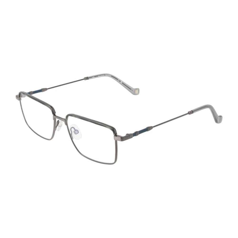 Hackett Metalen Rechthoek Blauwfilter Optische Monturen Gray Heren