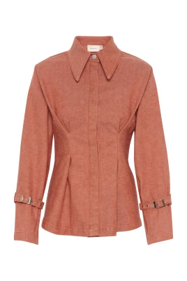 Rose Powder Denim Skjortblus