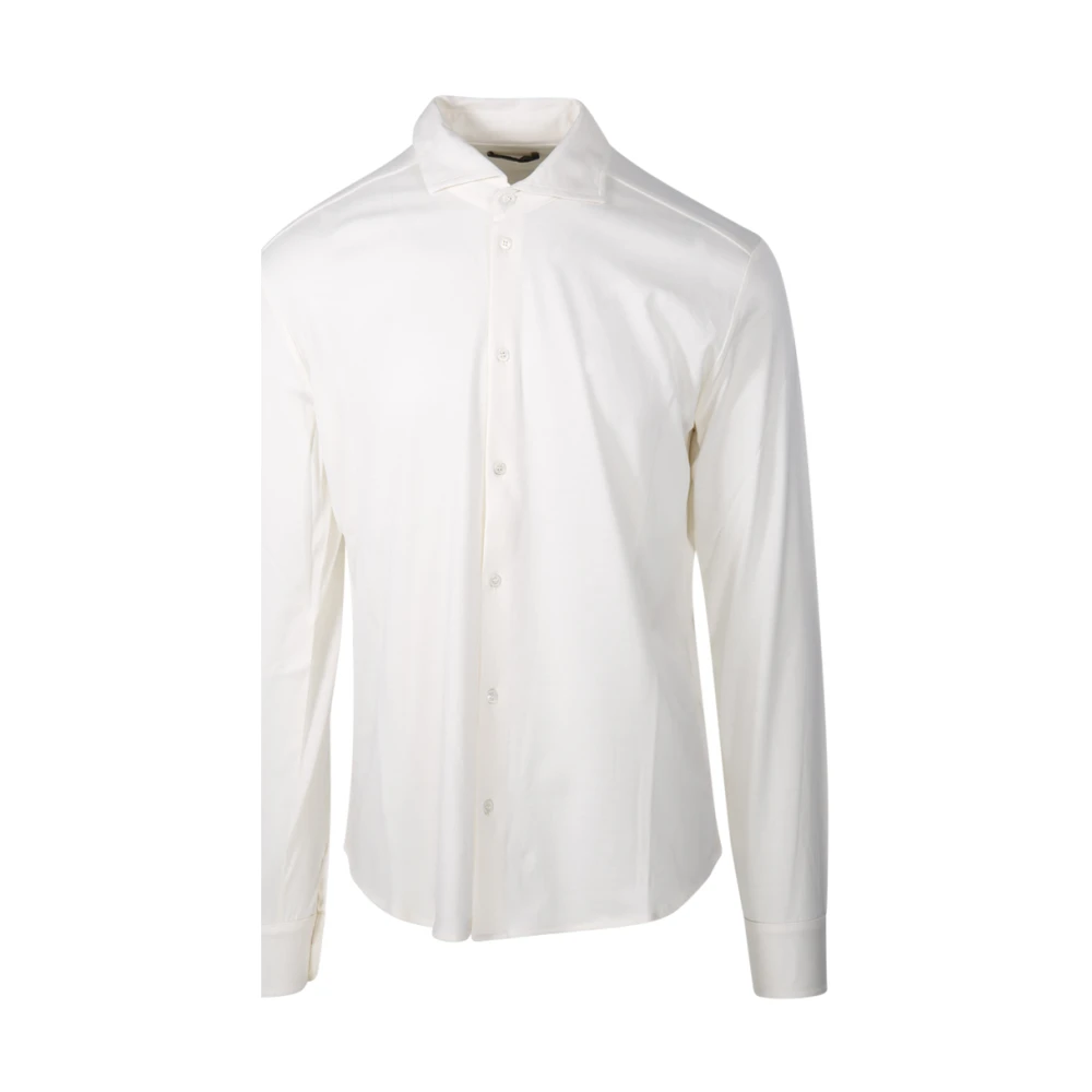 Roberto Collina Ecru Shirt Rt5102 Model Stijlvol White Heren