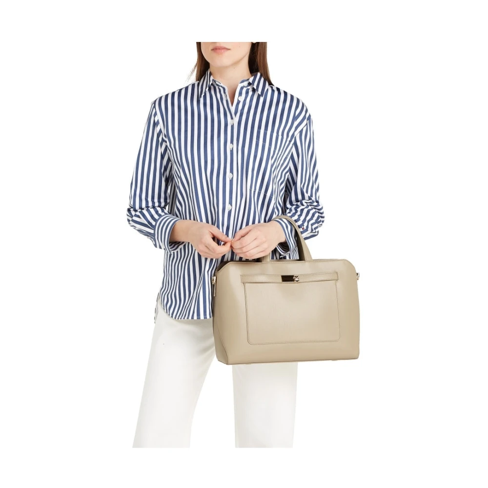 Tommy Hilfiger Beige Laptop Werkzak voor Vrouwen Beige Dames