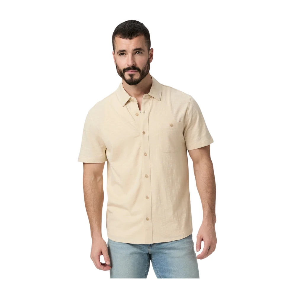 Paige Beige Short Sleeve Shirts, Male, S, Carillo Short Sleeve Shirt