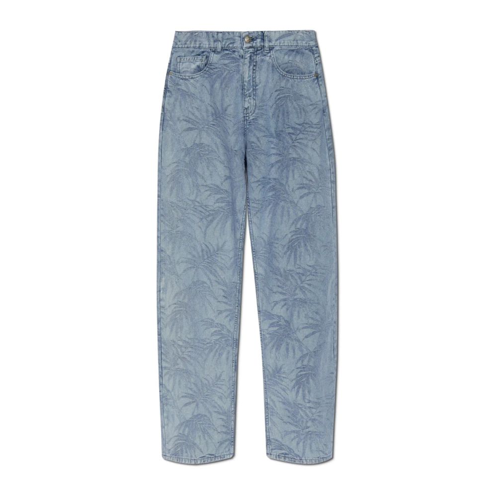 Palm Angels Jeans met bloemenmotief Blue Heren