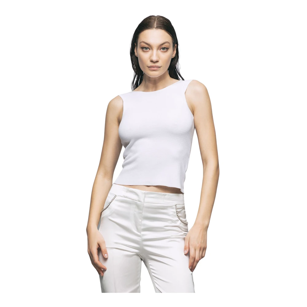 Gaëlle Paris Mouwloze Top White Dames