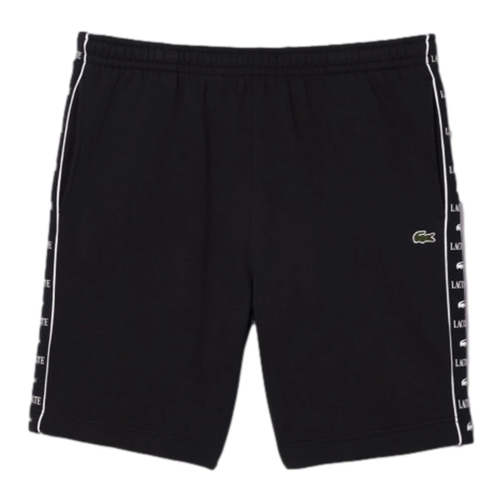 Lacoste Zwarte Bermuda shorts taps toelopende stijl Black Heren
