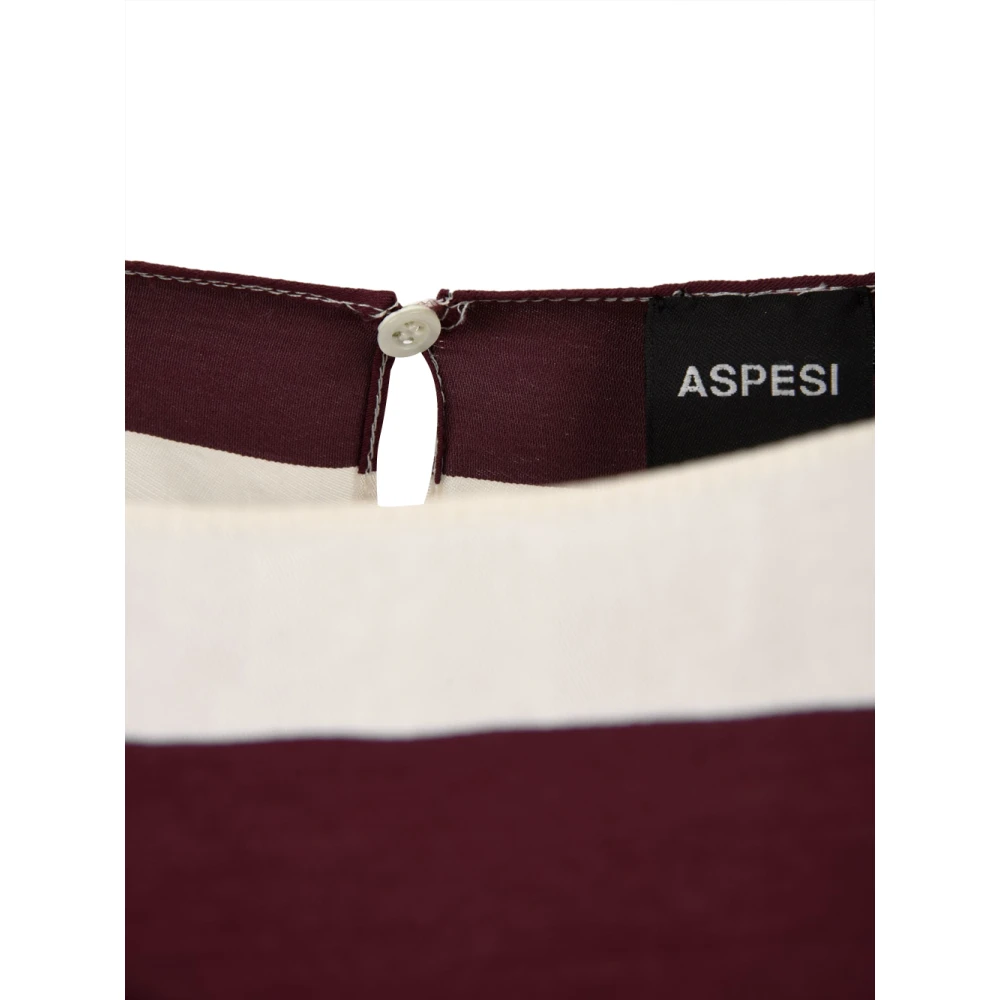 Aspesi Elegante Beige Bordeaux Jurk Multicolor Dames
