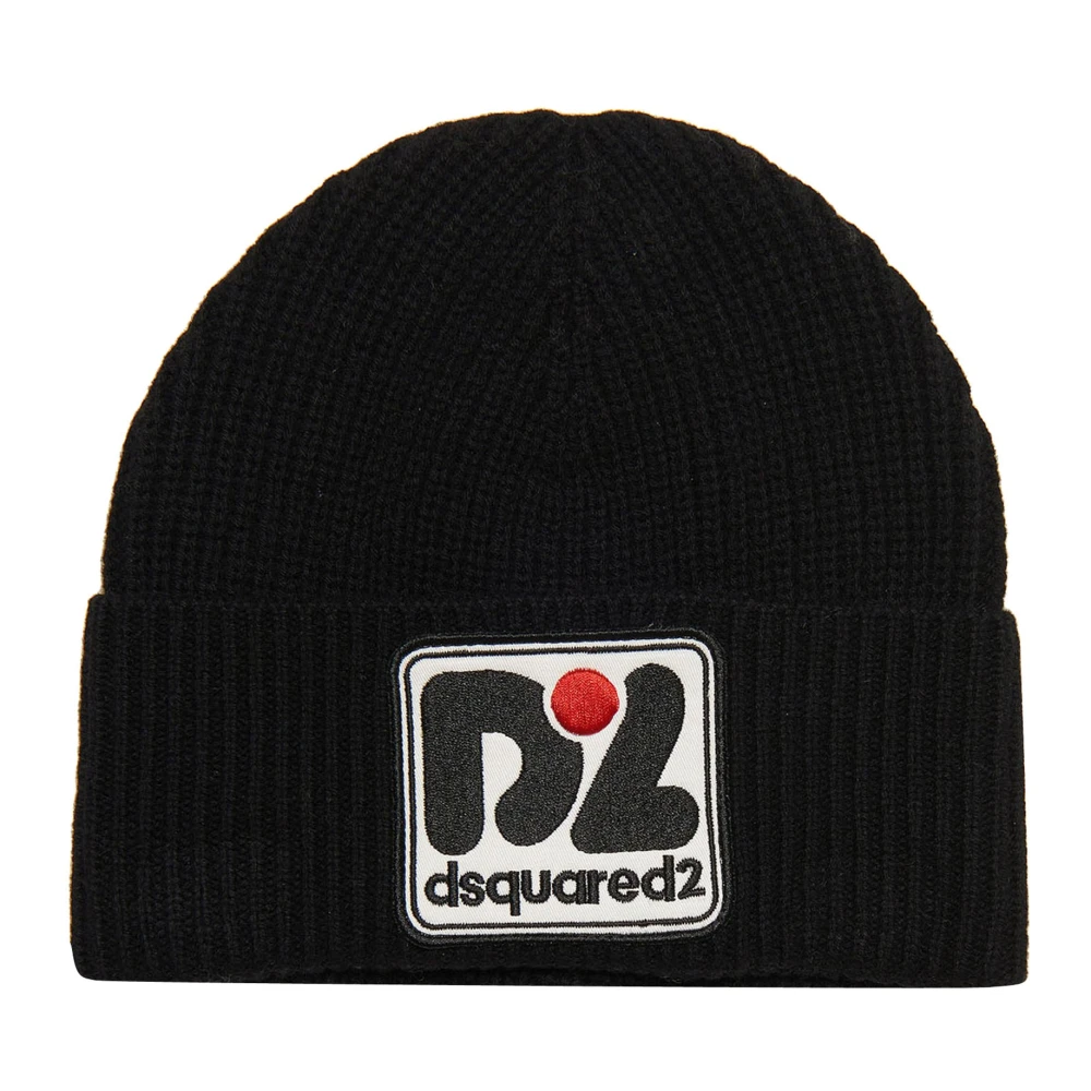 Dsquared2 Boys Black Junior Knit Beanie - Hats & Caps - L - Kids