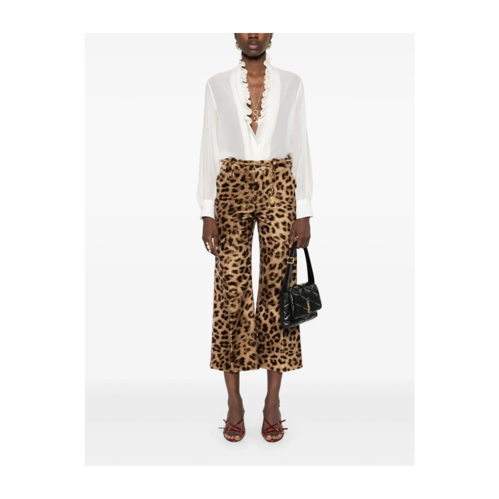 Tom Ford Witte Plissé shirt met diepe V-hals White Dames