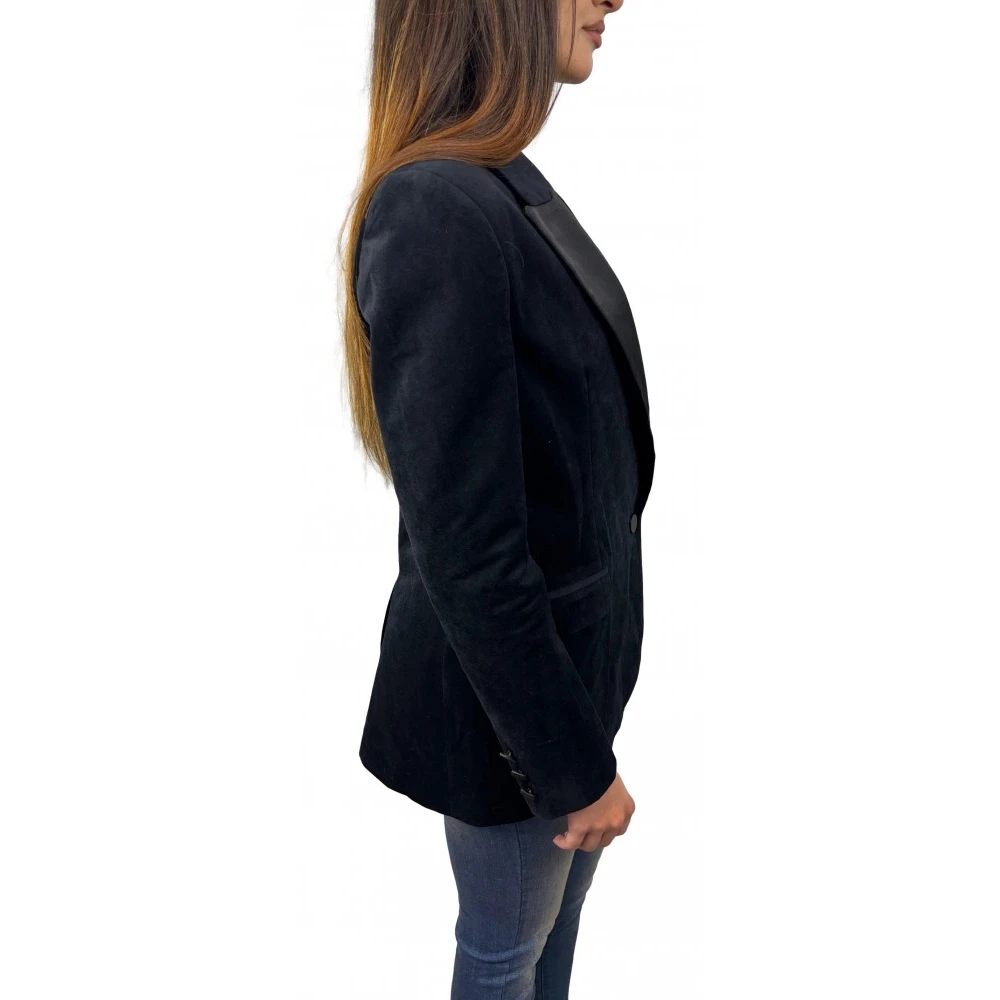 ViCOLO Zwarte Polyester Jas Blue Dames