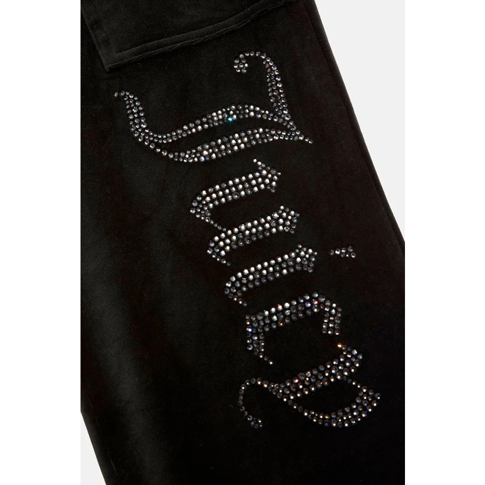 Juicy Couture Zwarte Velvet Layla Broek met Strass Black Dames