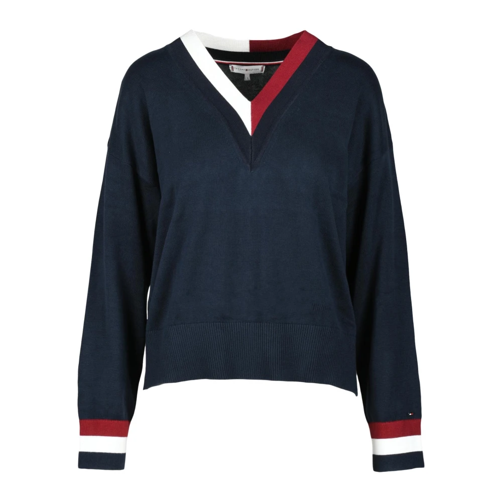 Knitwear > V-neck Knitwear - - Tommy Hilfiger - Modalova