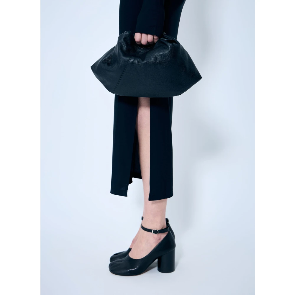 MM6 Maison Margiela Pebble-Grain Leren Mini Tas Black Dames