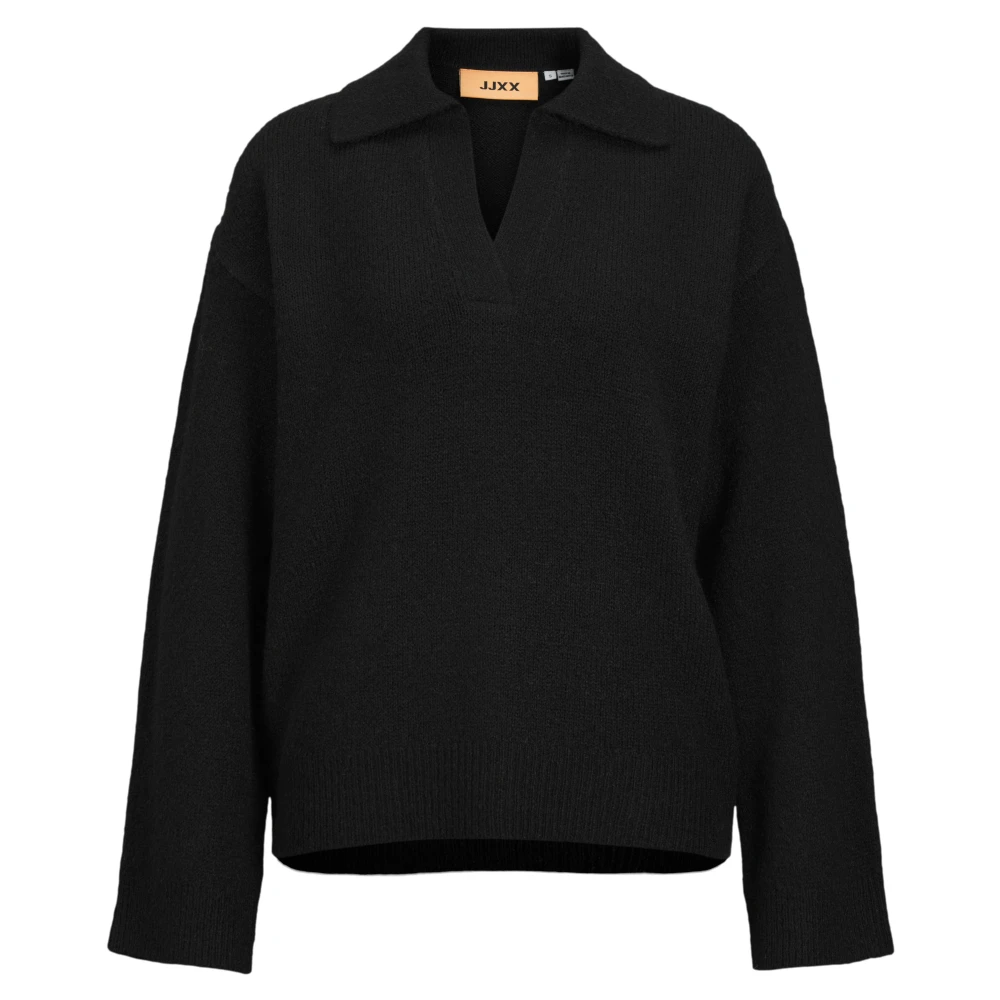 jack & jones Polo Hals Gebreide Trui Zwart Black Dames