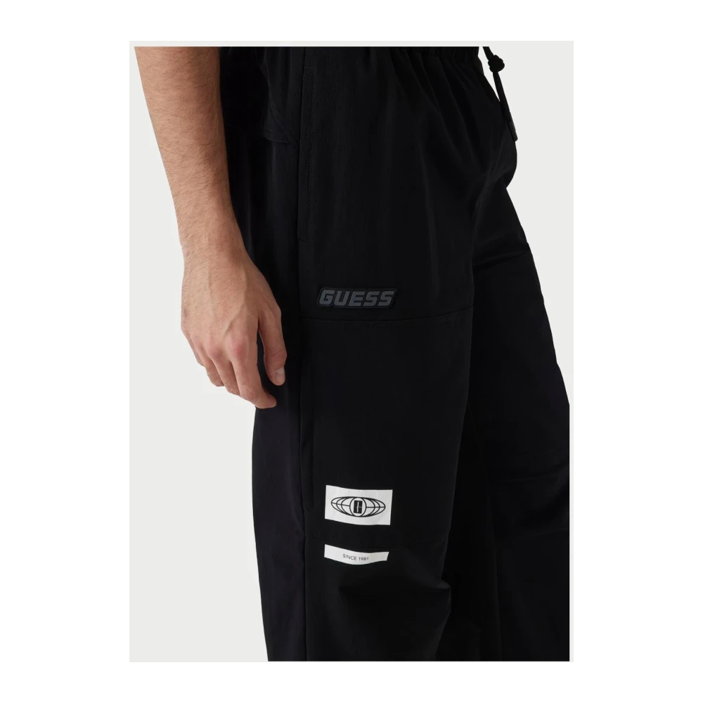 Guess Cargo Broek Zwart Wijde Pijpen Black Heren