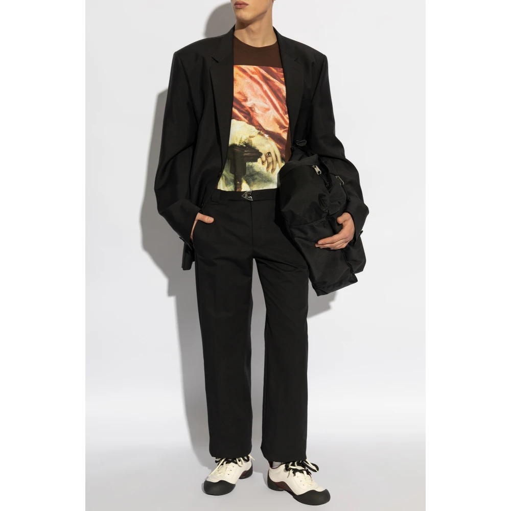 alexander mcqueen T-shirt met print Brown Heren