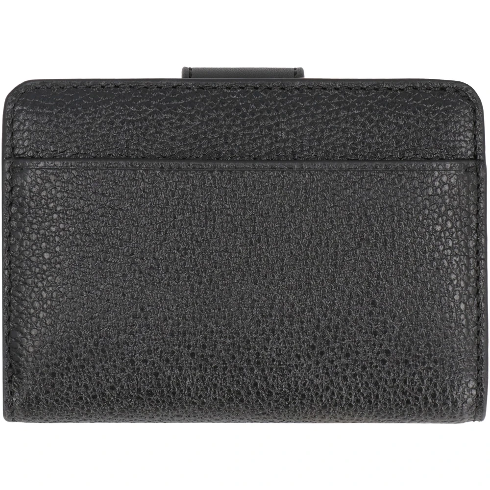 Michael Kors Korrelig Leren Portemonnee met Drukknoopsluiting Black Dames