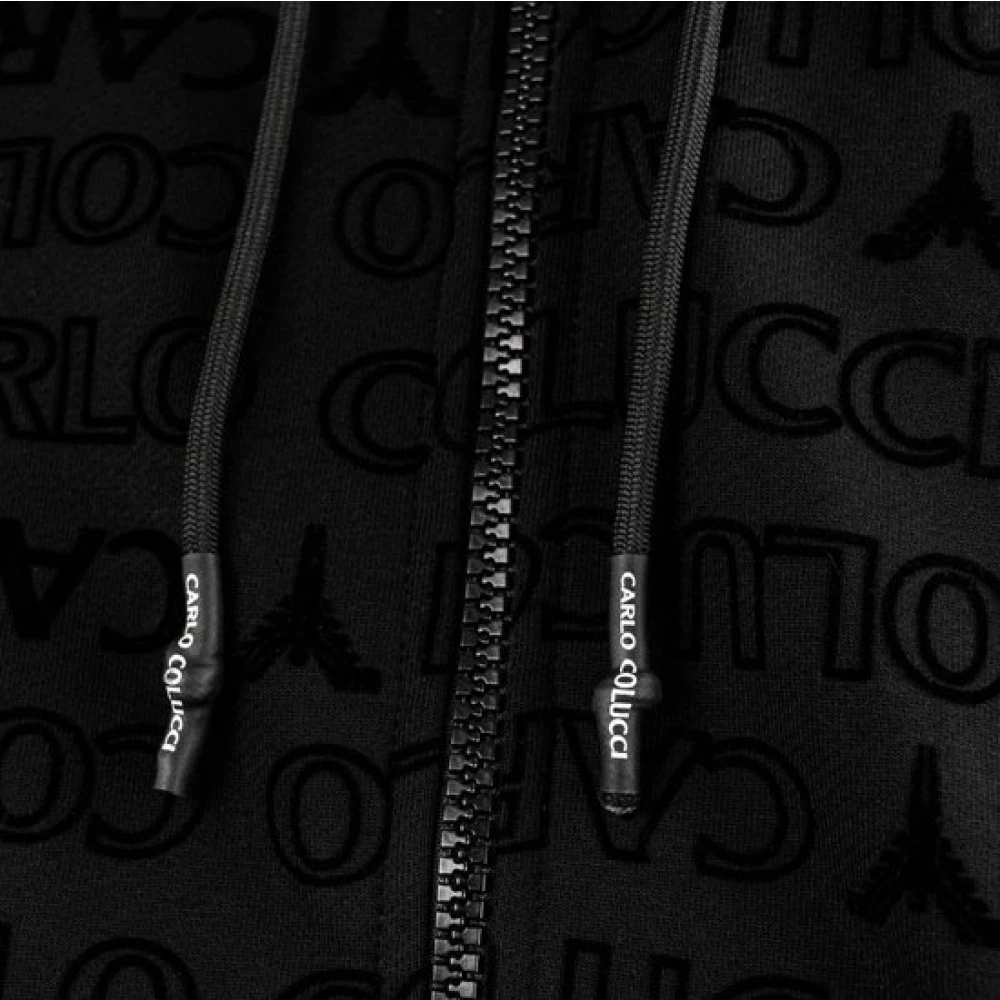 carlo colucci Zwart Heren Hooded Vest Black Heren