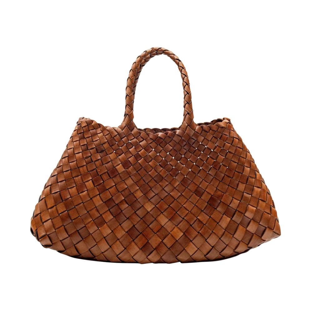 Dragon Diffusion Bruine leren handtas met gevlochten design Brown Dames