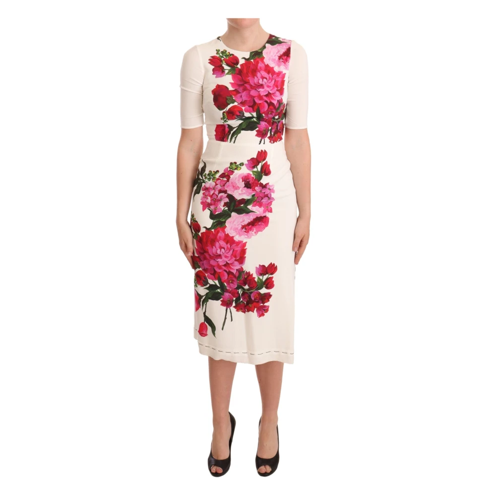 Dolce & Gabbana Women's Multicolor Midi Dresses, Xs, Elegant Floral Midi Bodycon Dress