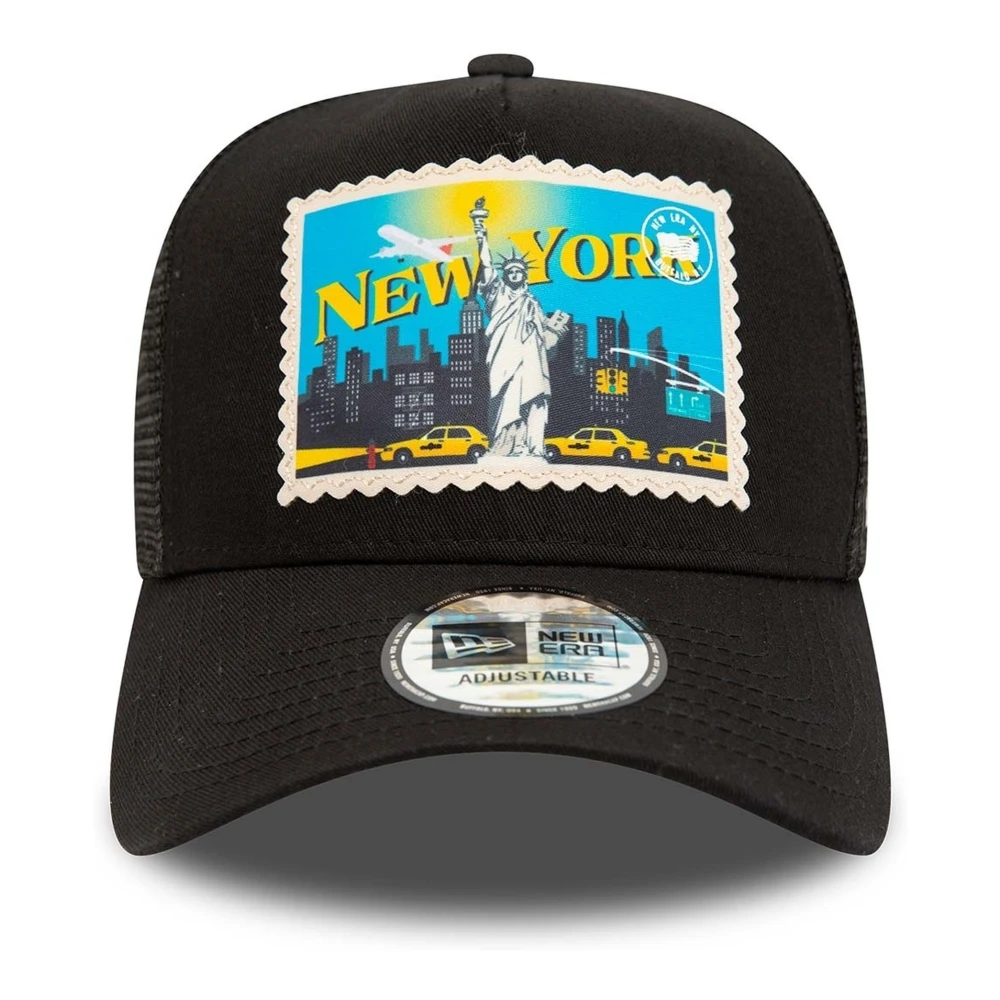 new era Zwarte New York Postkaart Trucker Cap Black Heren