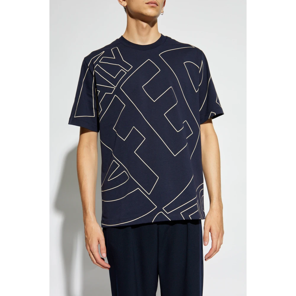 Salvatore Ferragamo T-shirt met logo Blue Heren