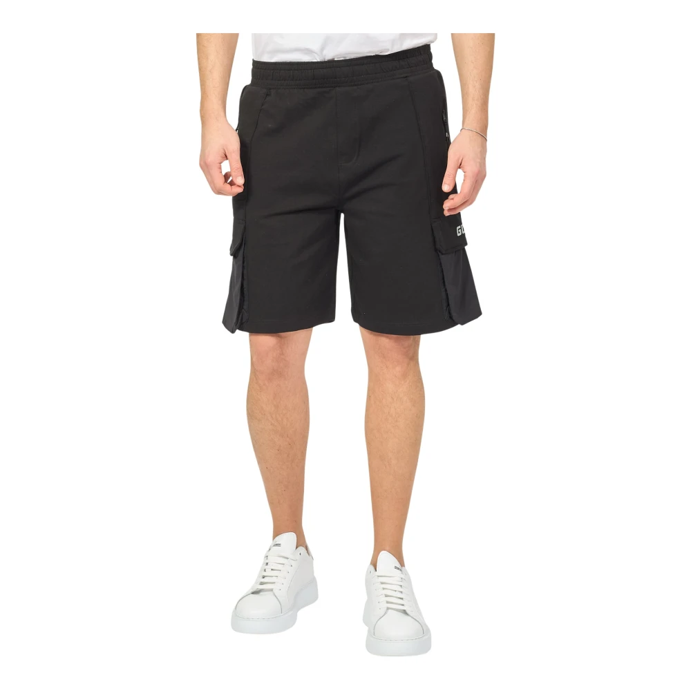 Guess Zwarte Bermuda met zijzakken en elastische taille Black Heren
