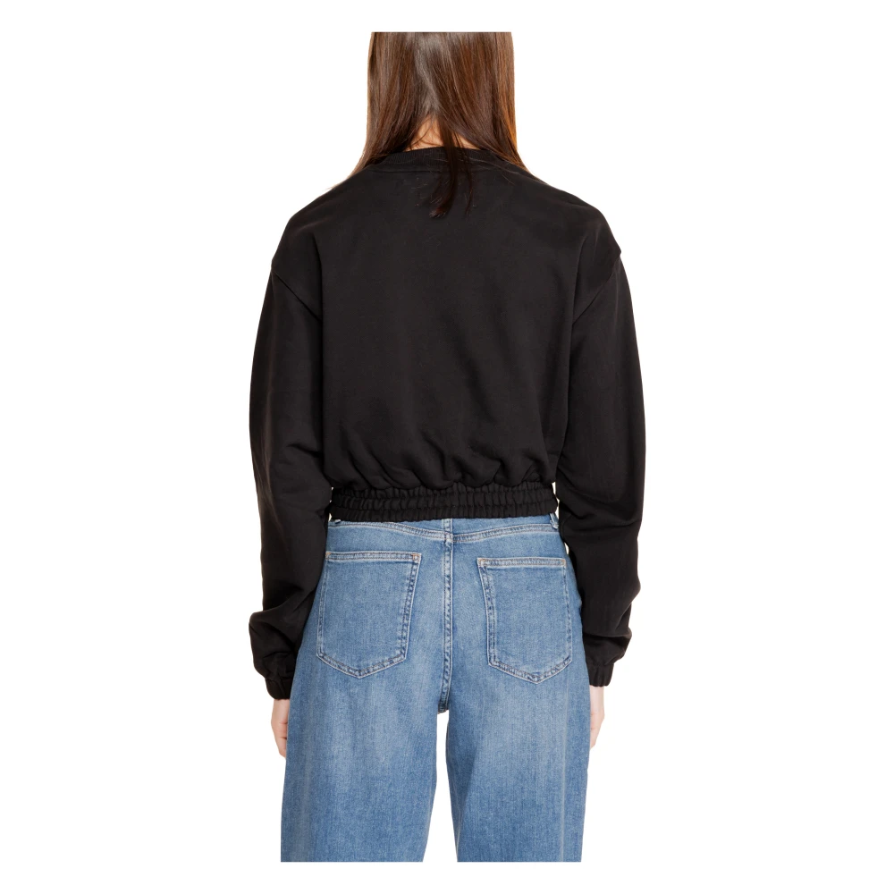 Calvin Klein Zwarte Ronde Hals Sweatshirt Vrouwen Herfst Winter Black Dames