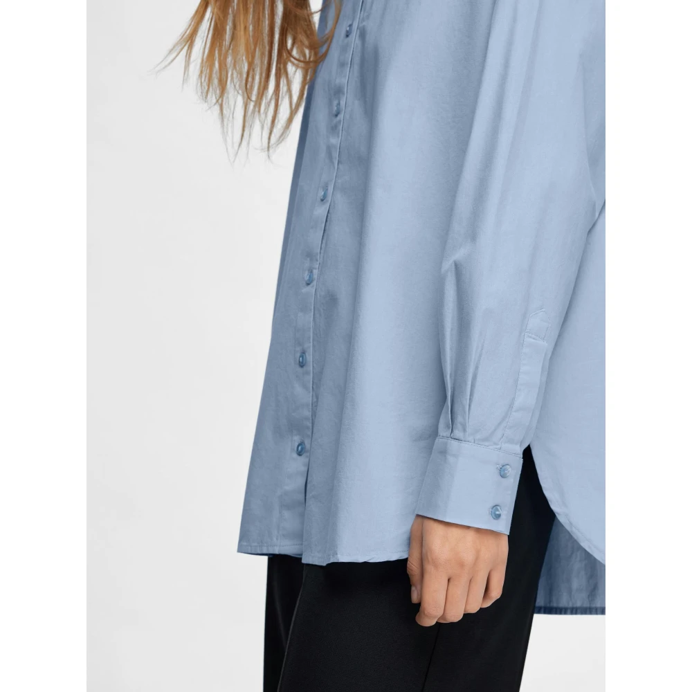 Selected Femme Oversized Katoenen Overhemd Blue Dames