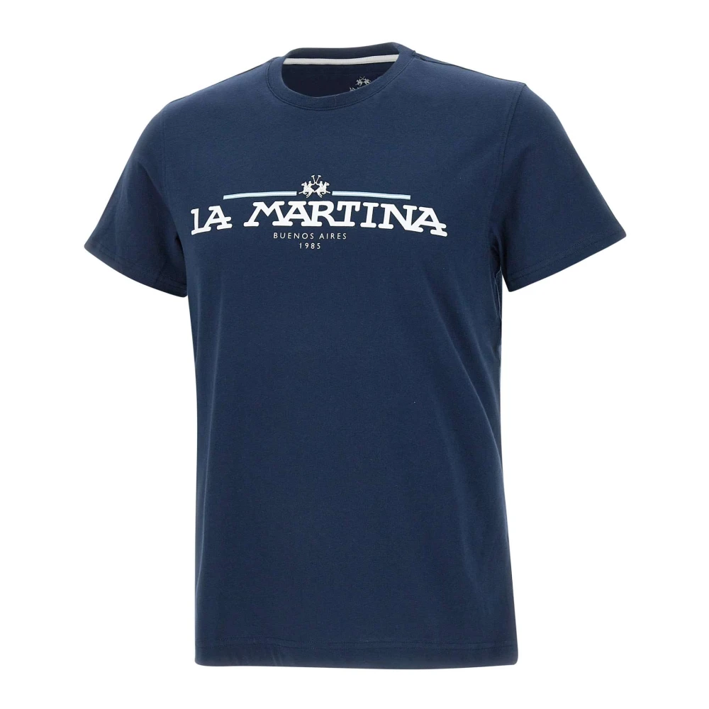 La Martina Men's Blue Cotton Jersey T-Shirt, Navy 2XL