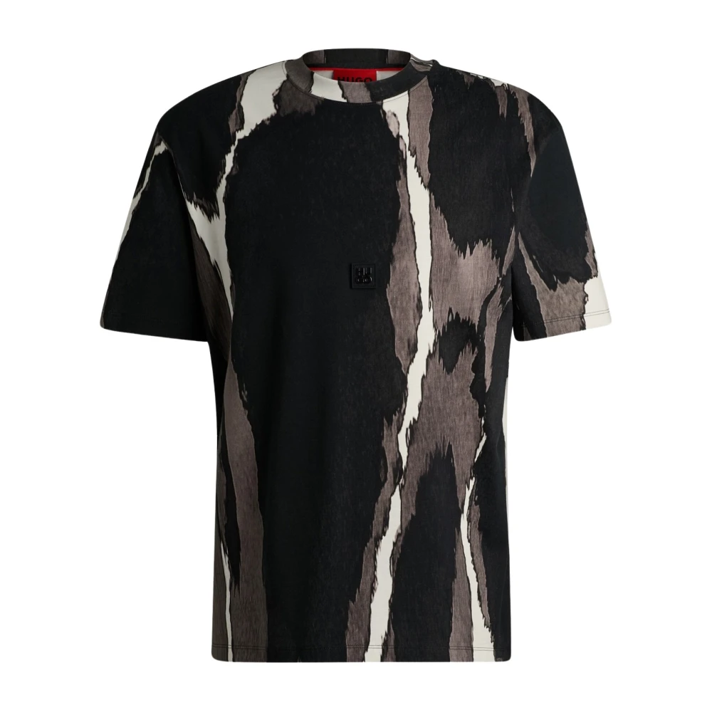 Hugo Boss Abstract Design T-Shirt Black Heren