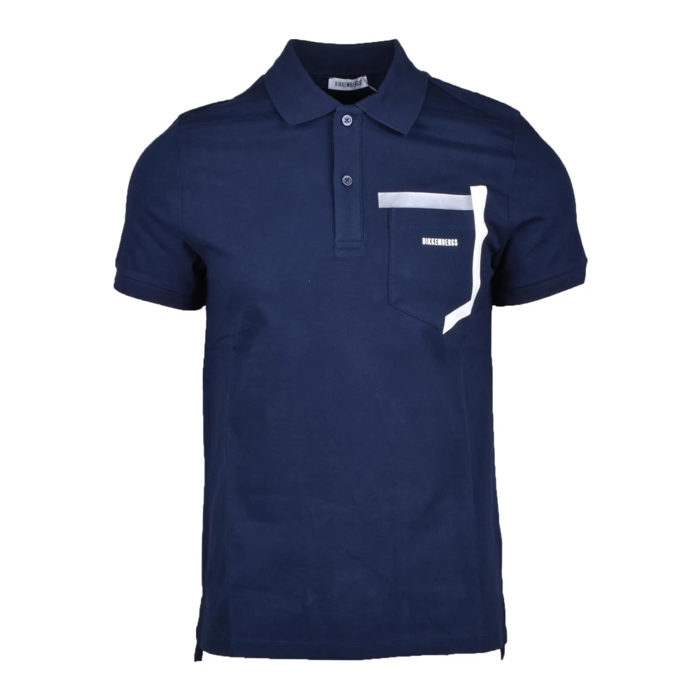 Bikkembergs Katoen Elastaan T-shirt Blue Heren