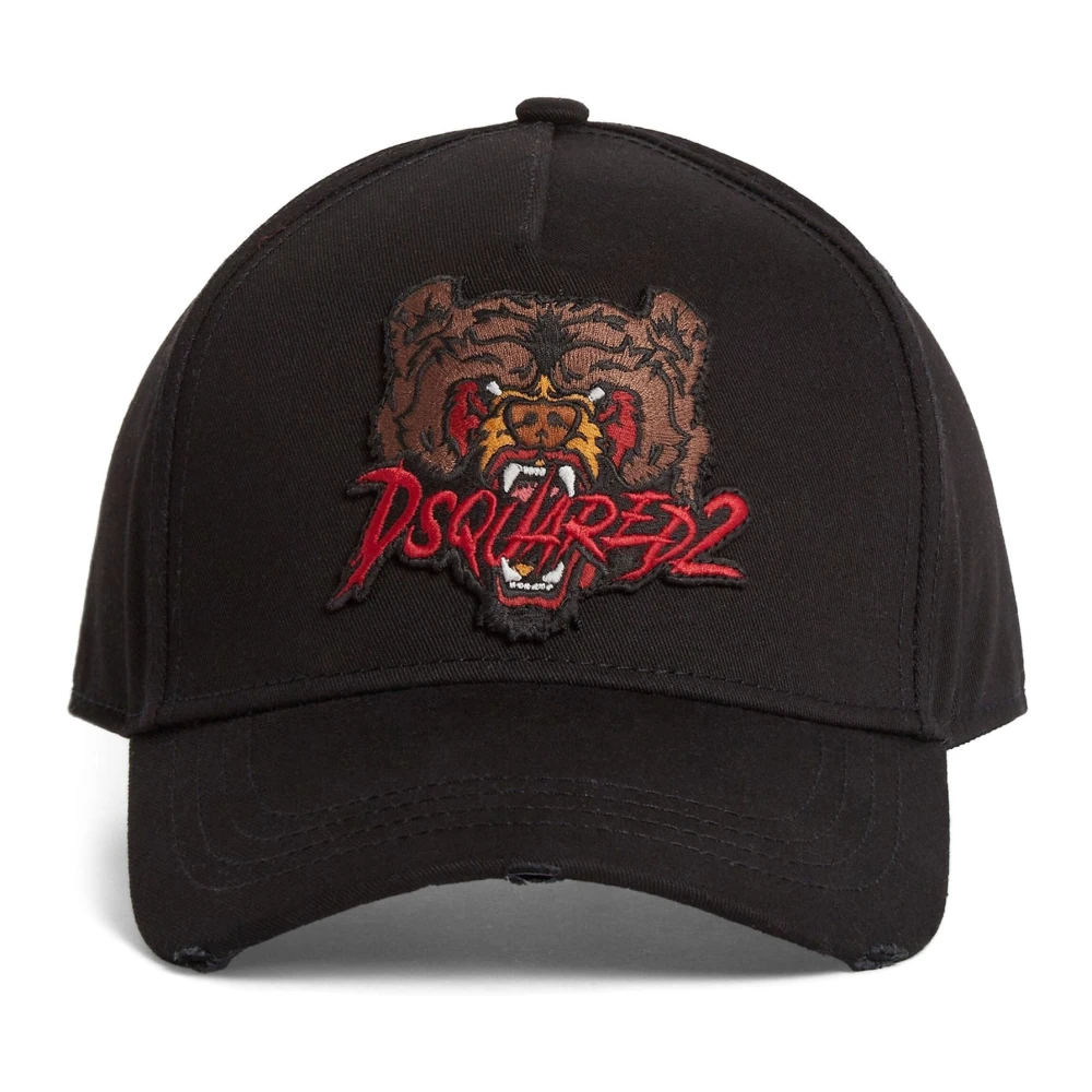 Dsquared2 Zwarte Katoenen Baseballpet met Logo Black Heren