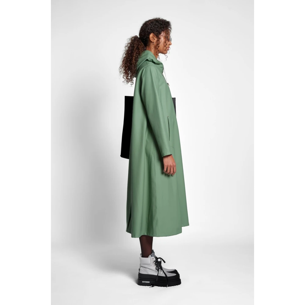 Stutterheim Waterdichte Knielange A-Lijn Regenjas Green Dames