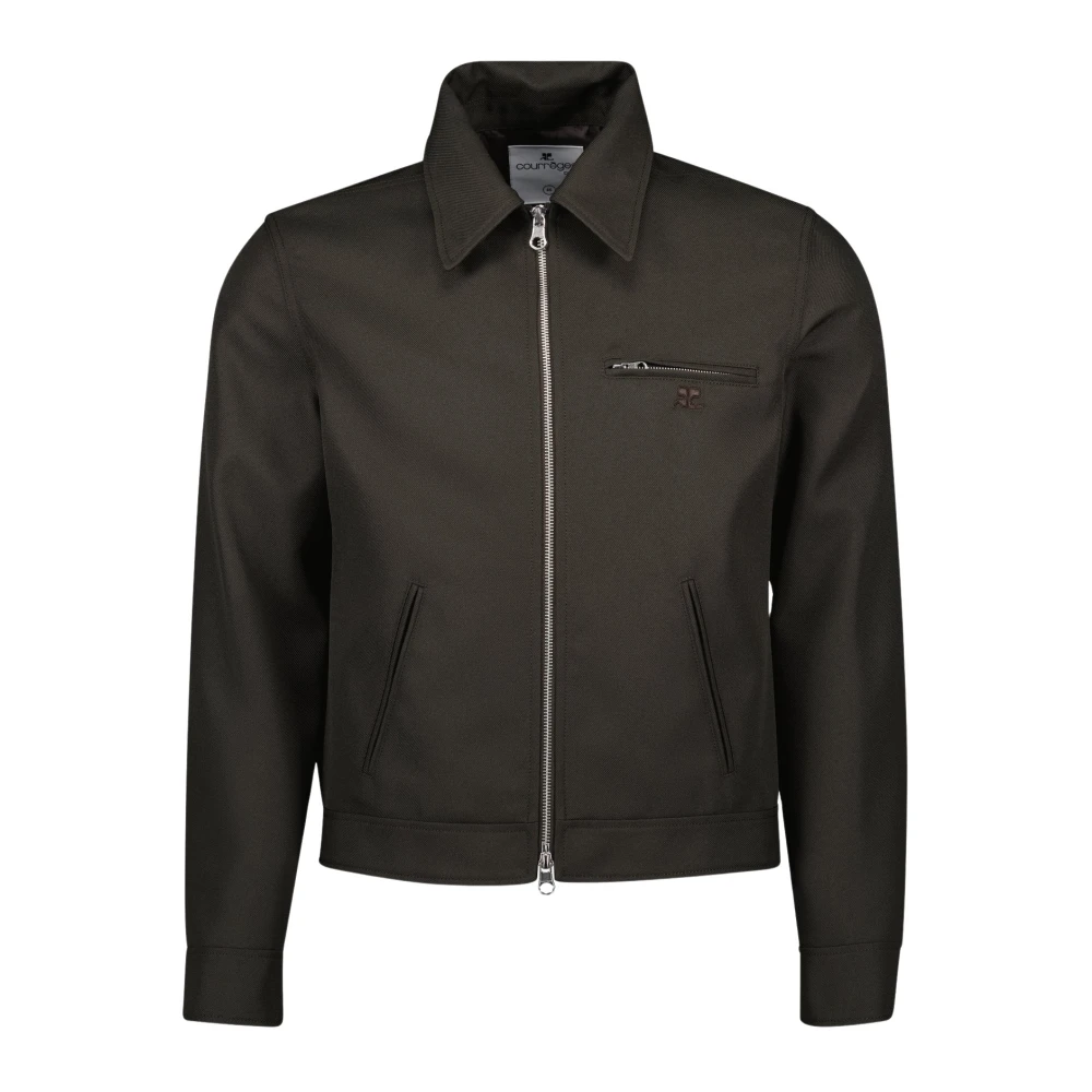 Courrèges Retro Bruine Jas Mannen Herfst-Winter 2024 Green Heren