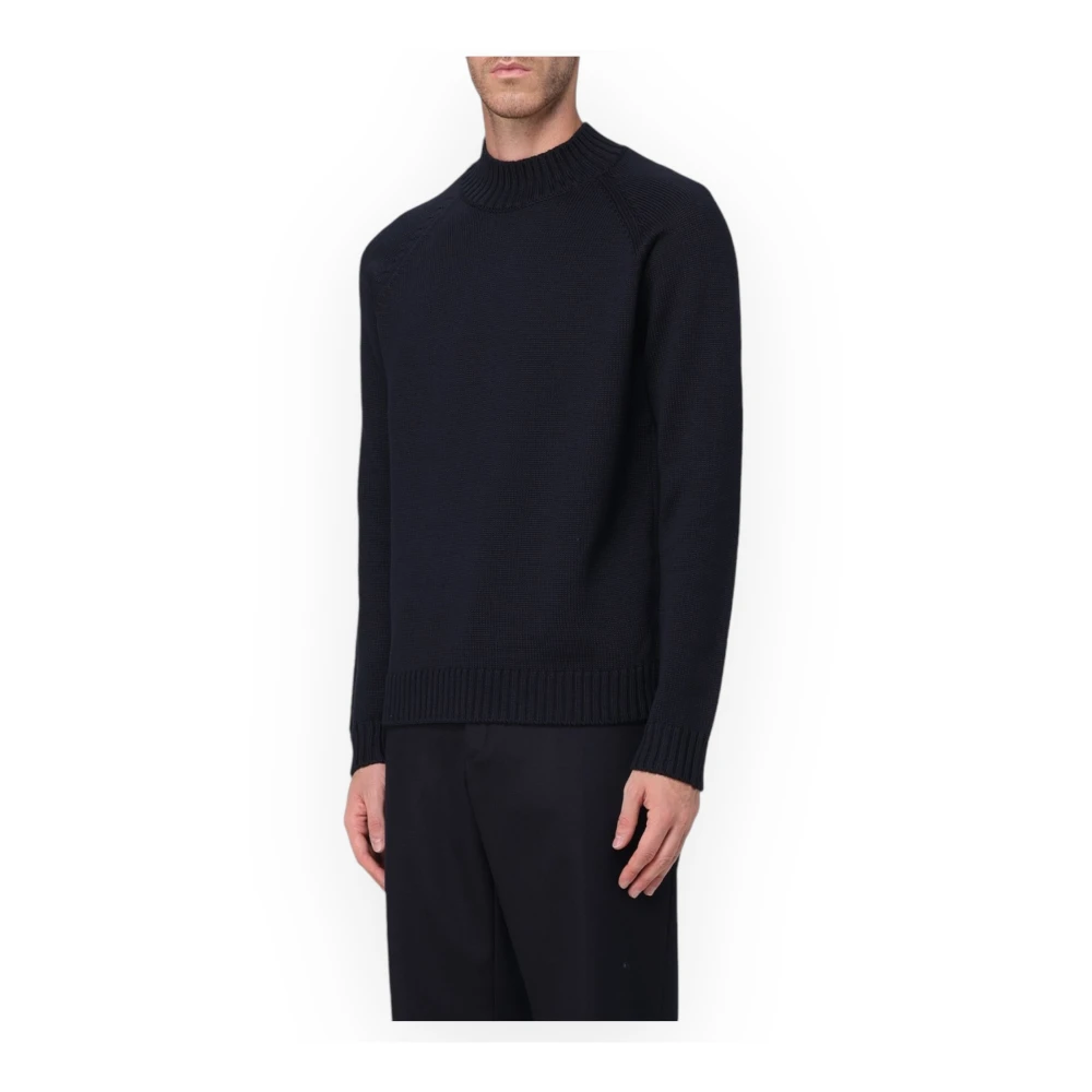 Zanone Ronde Hals Trui Blue Heren