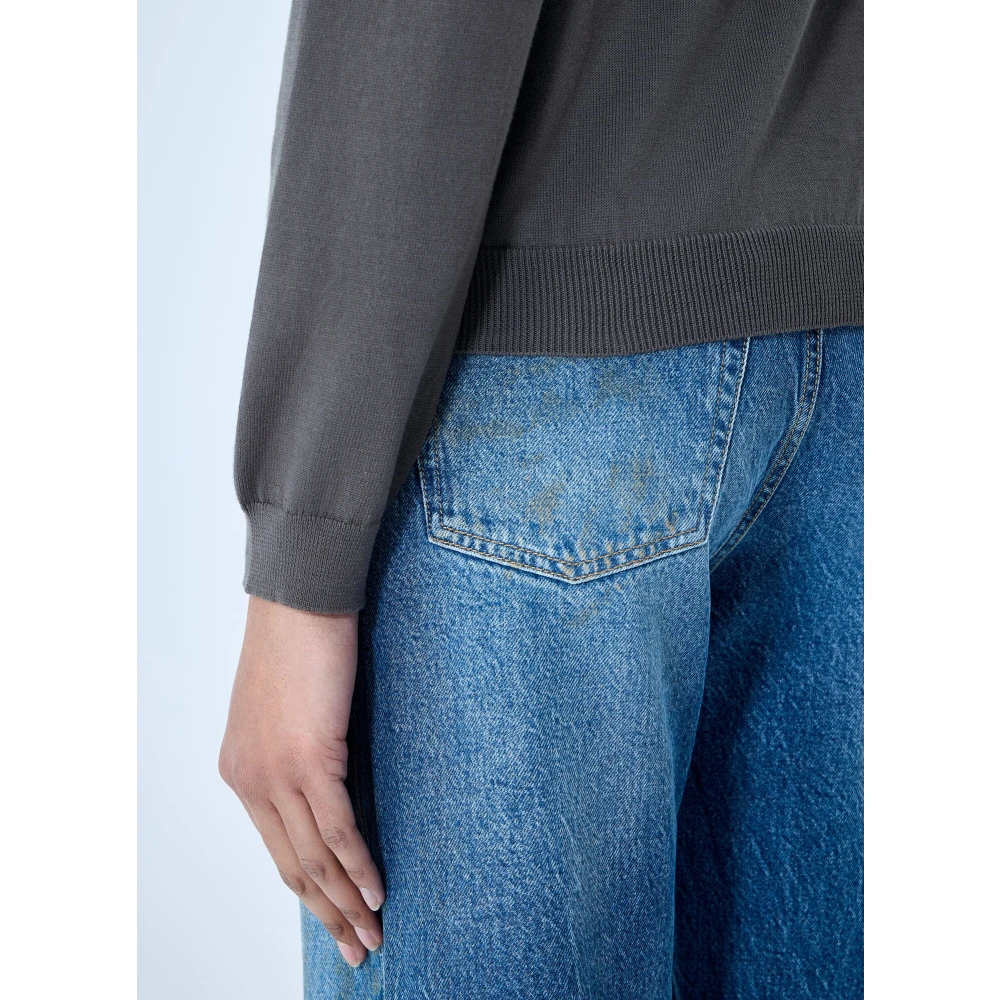 Our Legacy Gebreide Open Cardigan met Omslagkraag Gray Dames