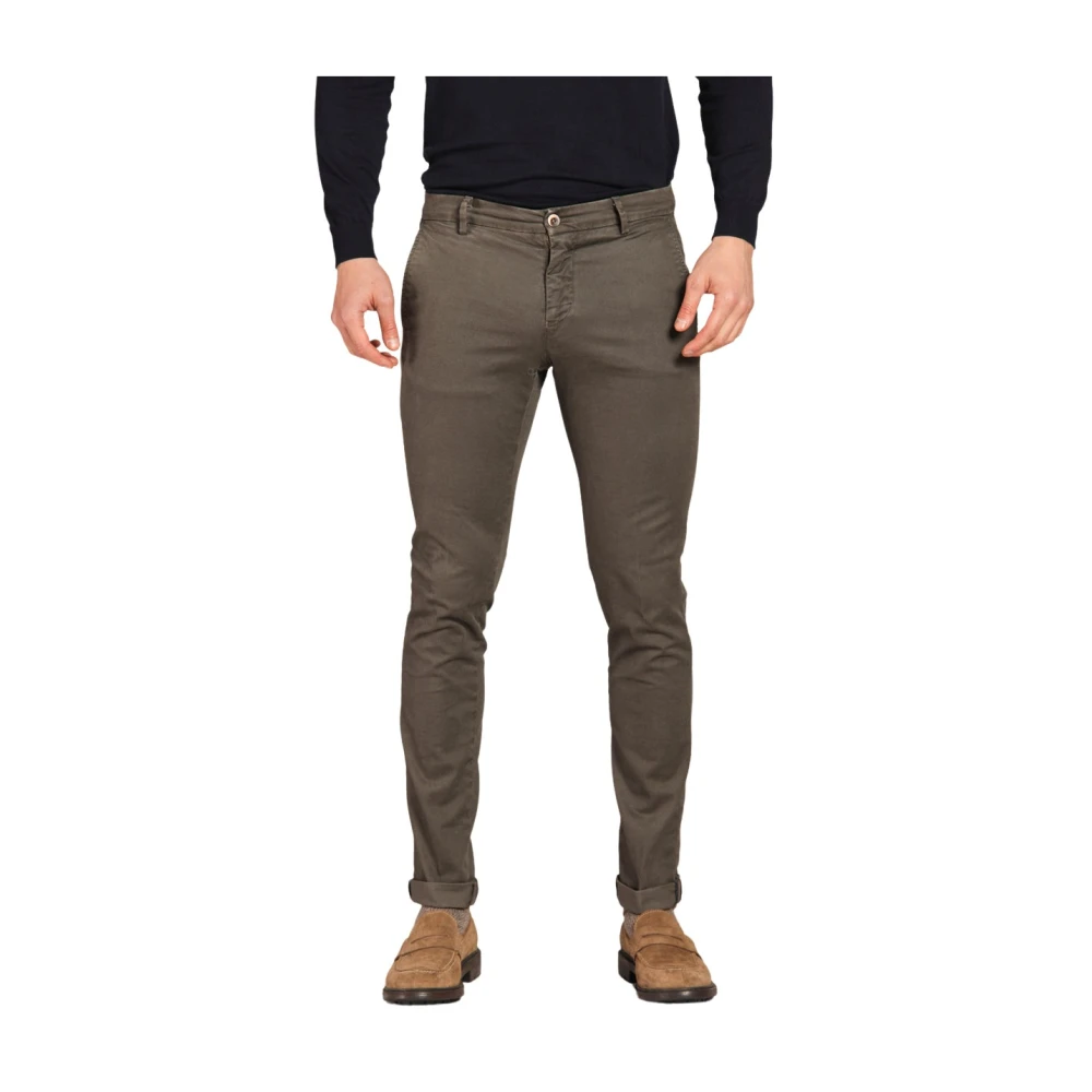 Mason's Extra Slim Fit Chino Broek Green Heren
