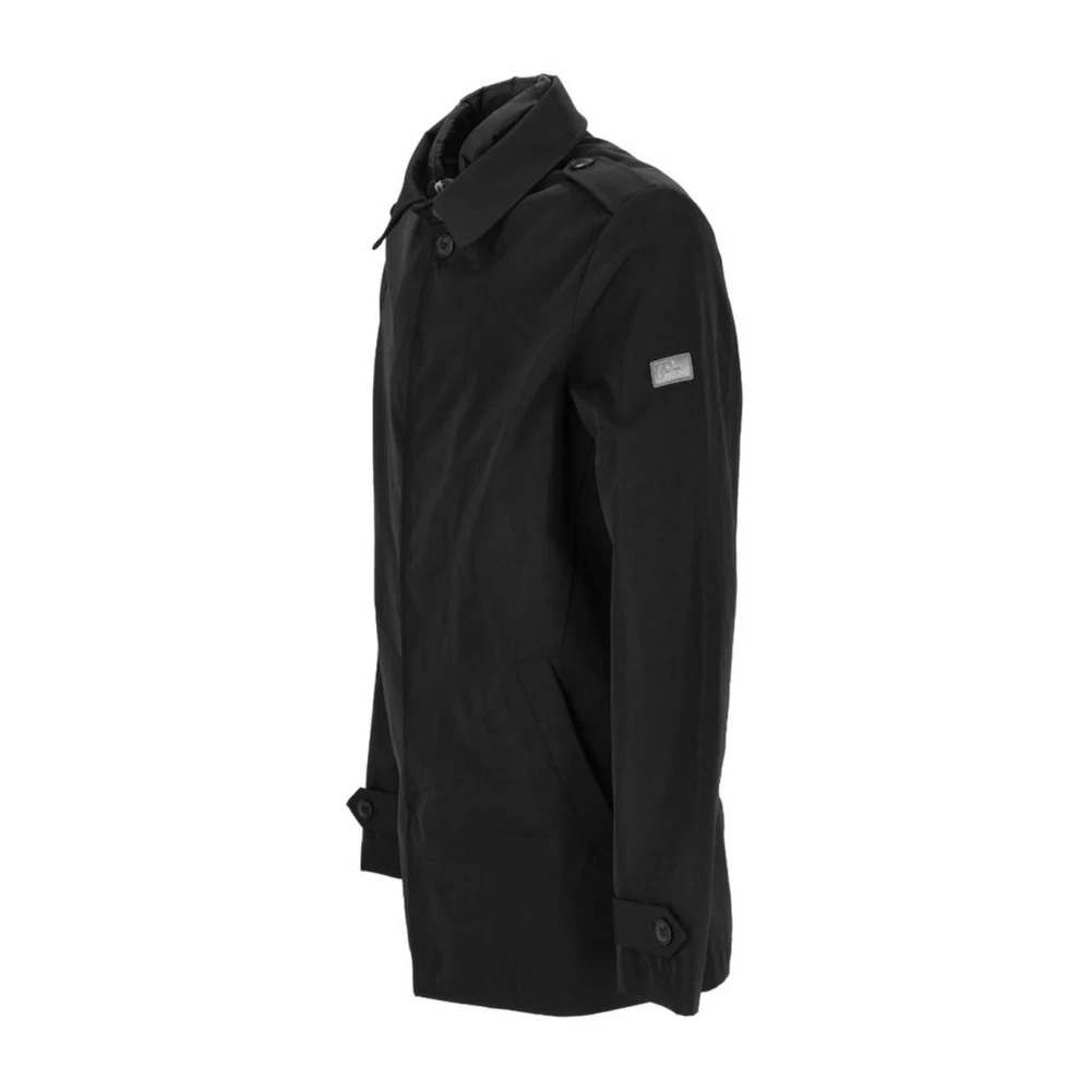 YES ZEE Veelzijdige Zwarte Trenchcoat Black Heren