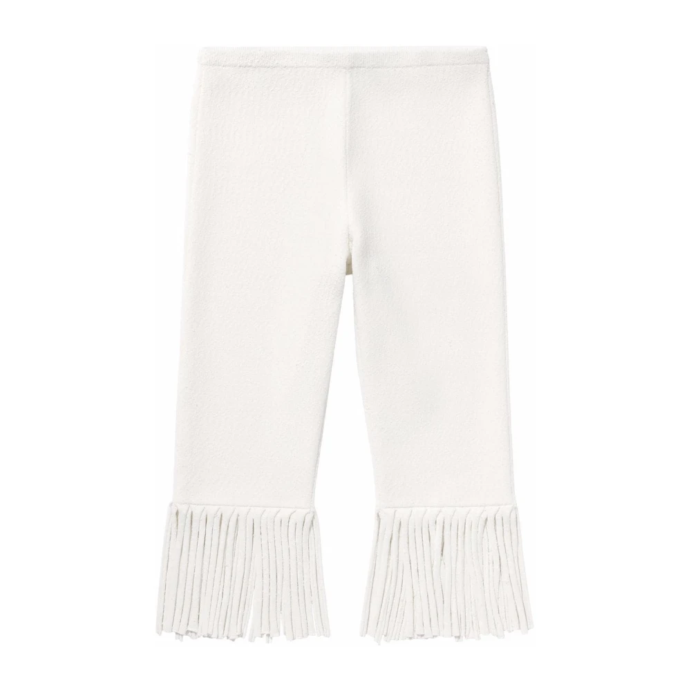 Proenza Schouler Witte Gebreide Franje Fietsbroek White Dames