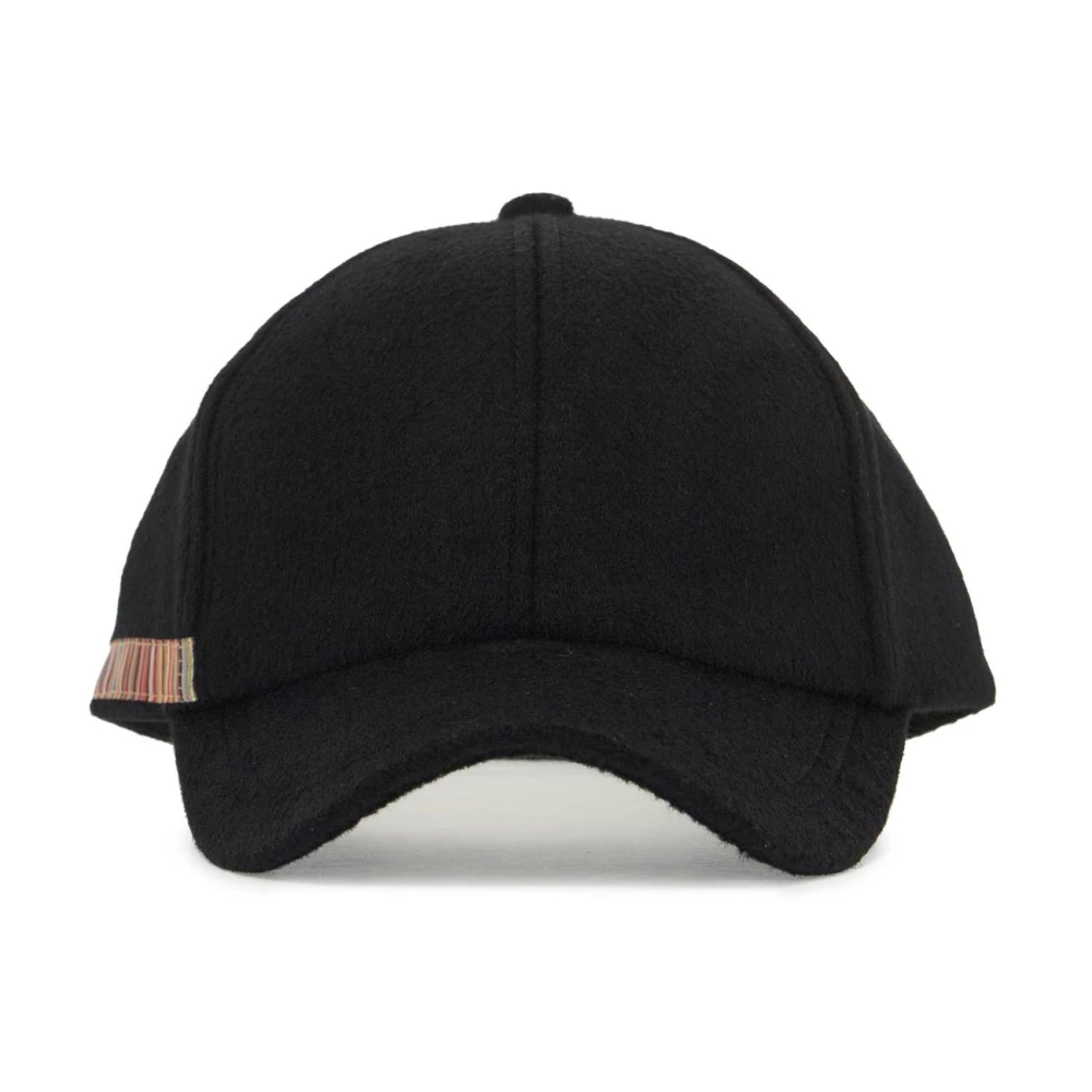 PS By Paul Smith Gestreepte wollen baseballpet Black Unisex