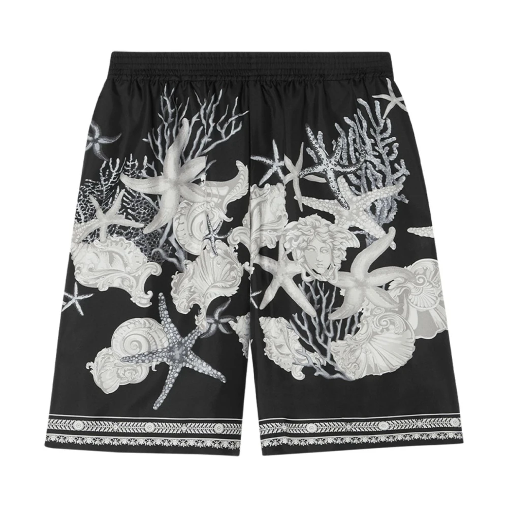 Versace Barocco Sea Print Zijden Shorts Black Heren