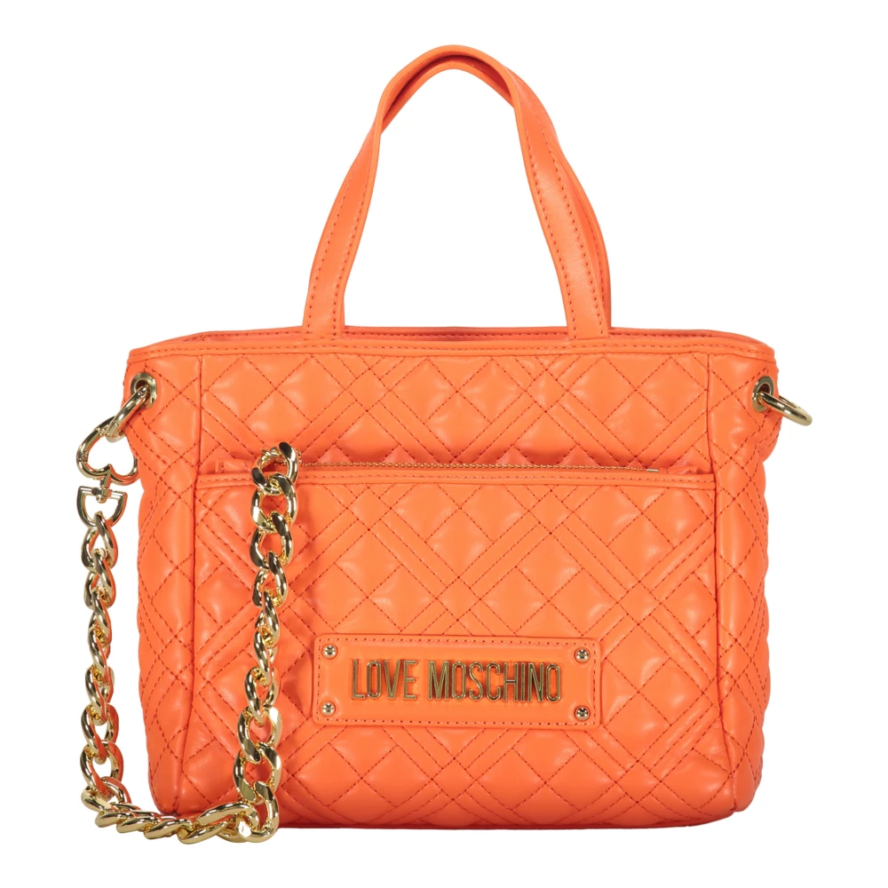 Love Moschino Gewatteerde Handtas met Afneembare Clutch Orange Dames