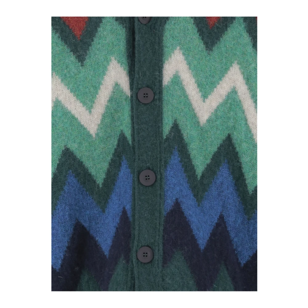 Howlin' Geometrische Wol V-hals Cardigan Trui Multicolor Heren