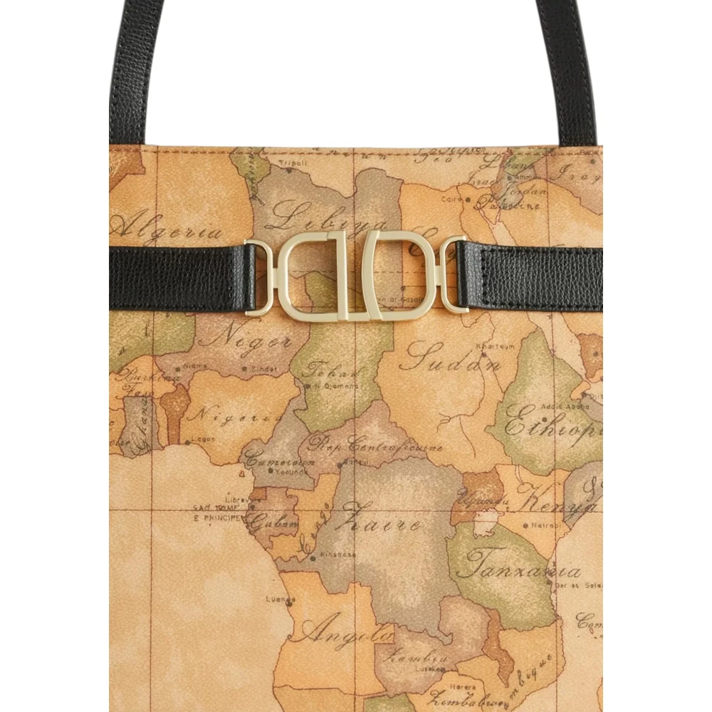 Alviero Martini 1a Classe Zwarte 3D Geo Shopper Tas Multicolor Dames