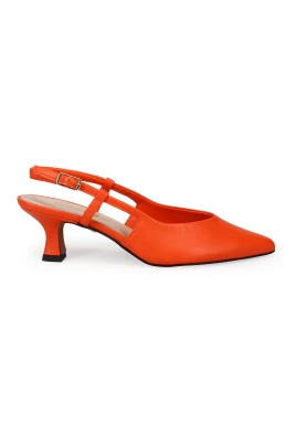 Orange Häl Skor för Vardaglig Elegans