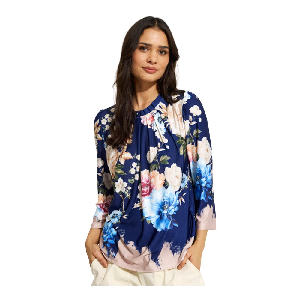 IN Front Grazia Blouse Donkerblauw Multicolor Dames