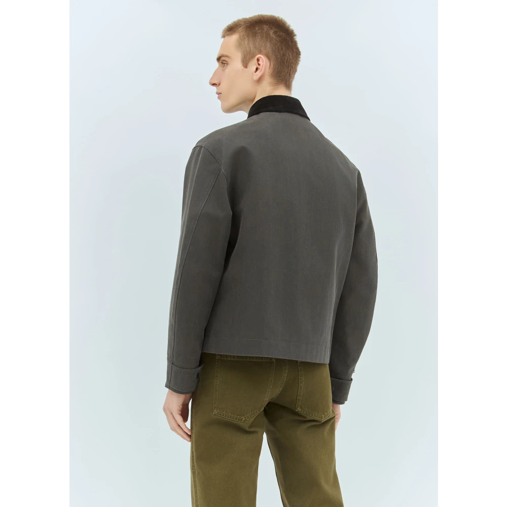 Burberry Canvasjas Corduroy Kraag Klassieke Stijl Green Heren